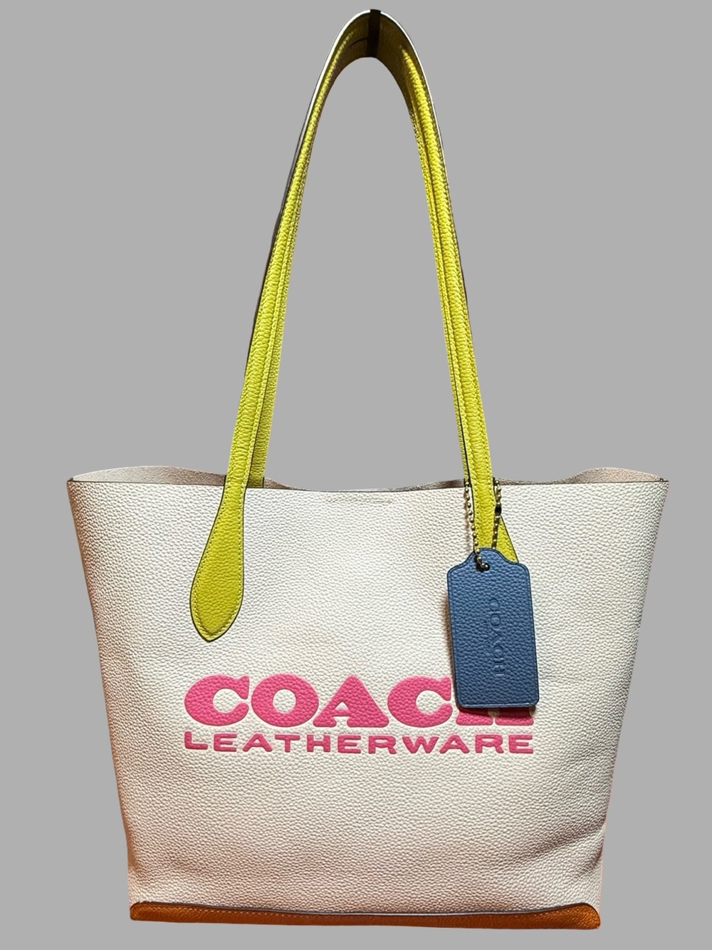 COACH Kia Tote In Colorblock Leather – Chalk Multi CA097